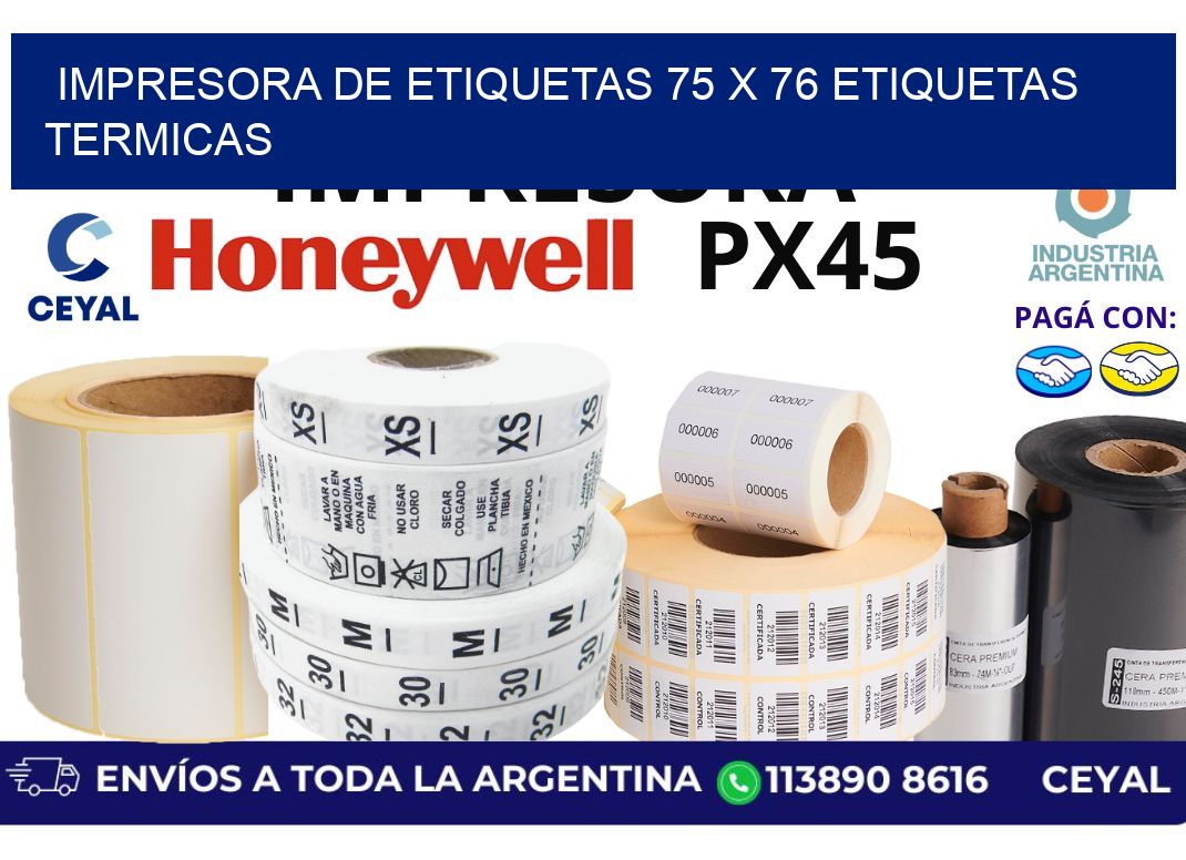impresora de etiquetas 75 x 76 etiquetas termicas