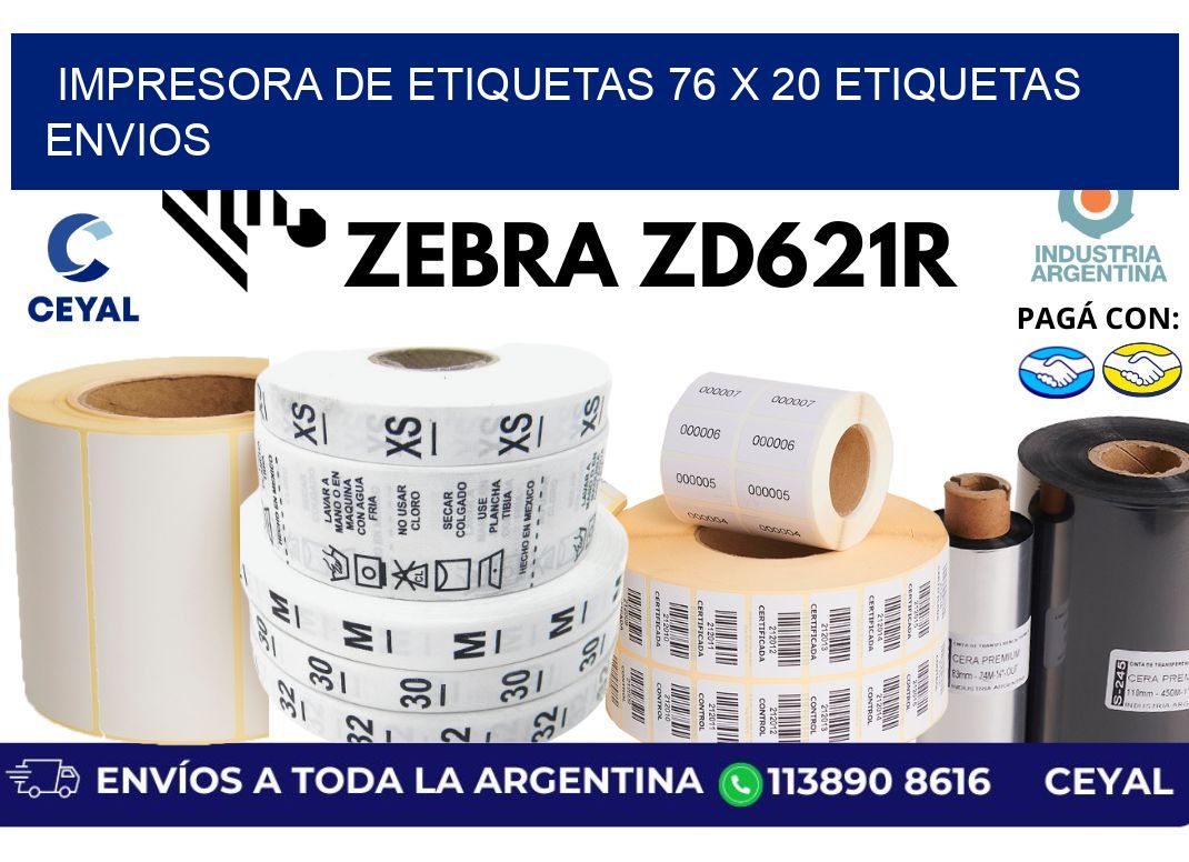 impresora de etiquetas 76 x 20 etiquetas envios