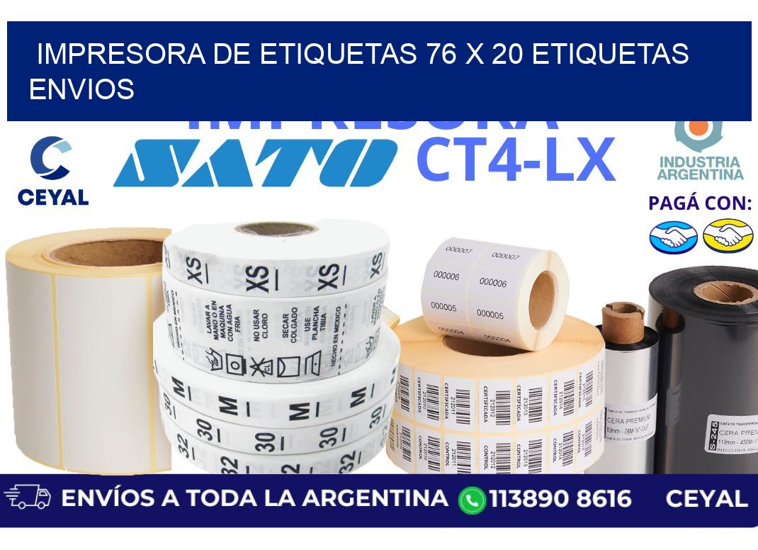 impresora de etiquetas 76 x 20 etiquetas envios