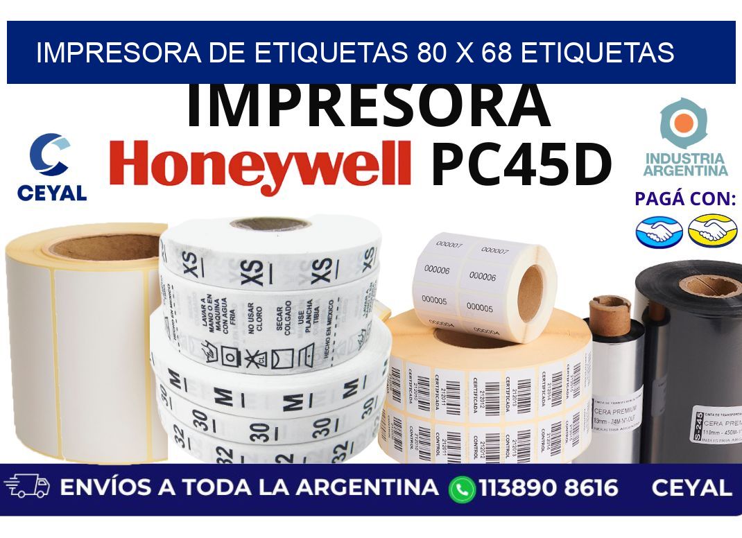 impresora de etiquetas 80 x 68 etiquetas