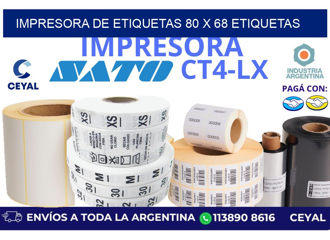 impresora de etiquetas 80 x 68 etiquetas
