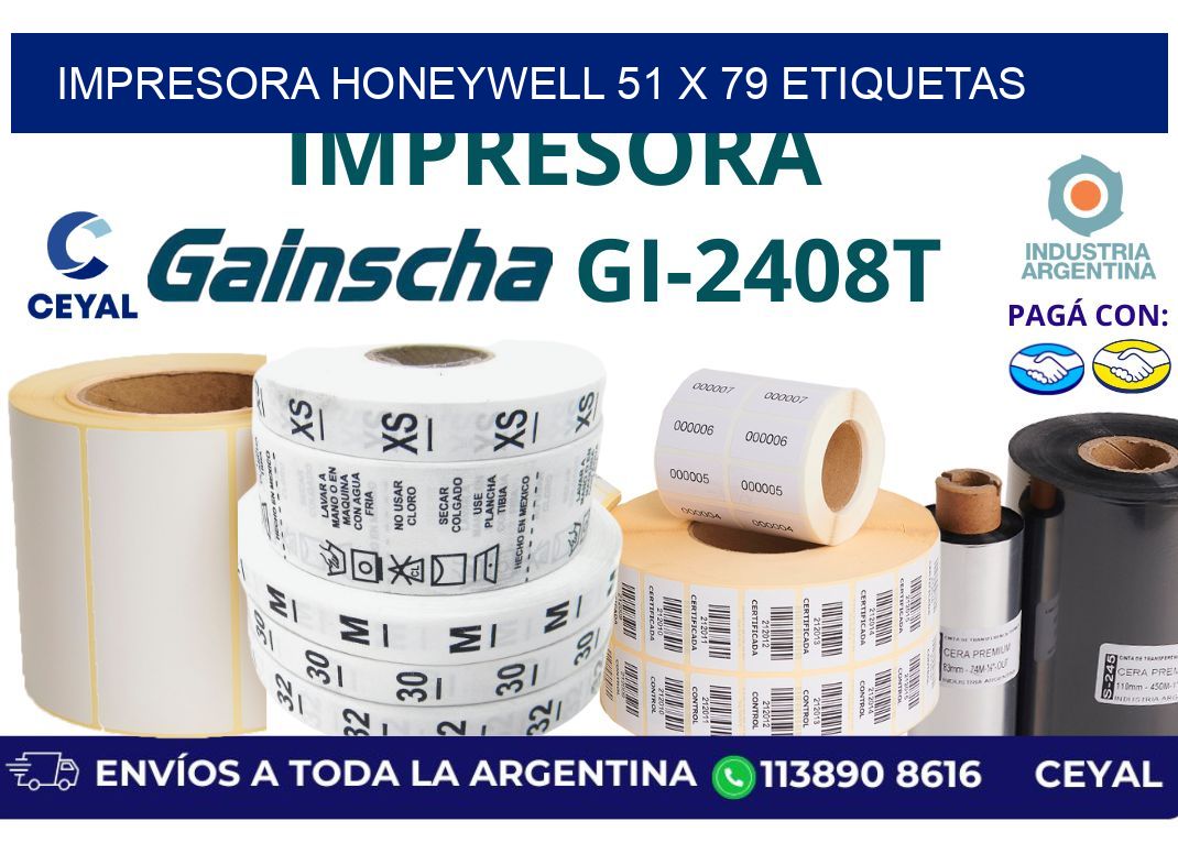 impresora honeywell 51 x 79 etiquetas