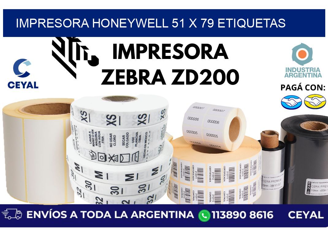 impresora honeywell 51 x 79 etiquetas