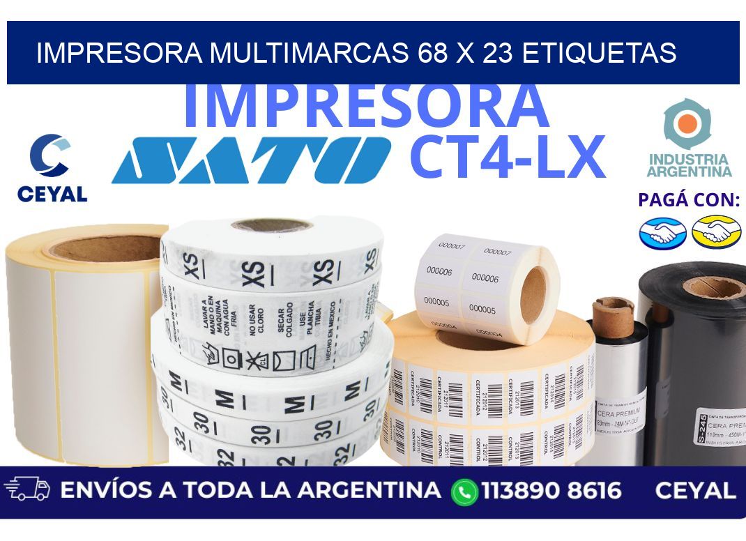 impresora multimarcas 68 x 23 etiquetas