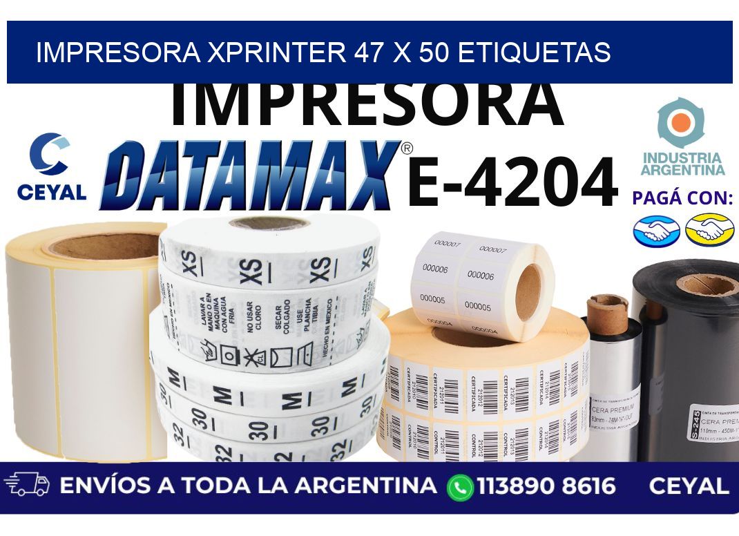 impresora xprinter 47 x 50 etiquetas