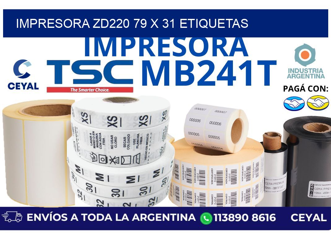 impresora zd220 79 x 31 etiquetas