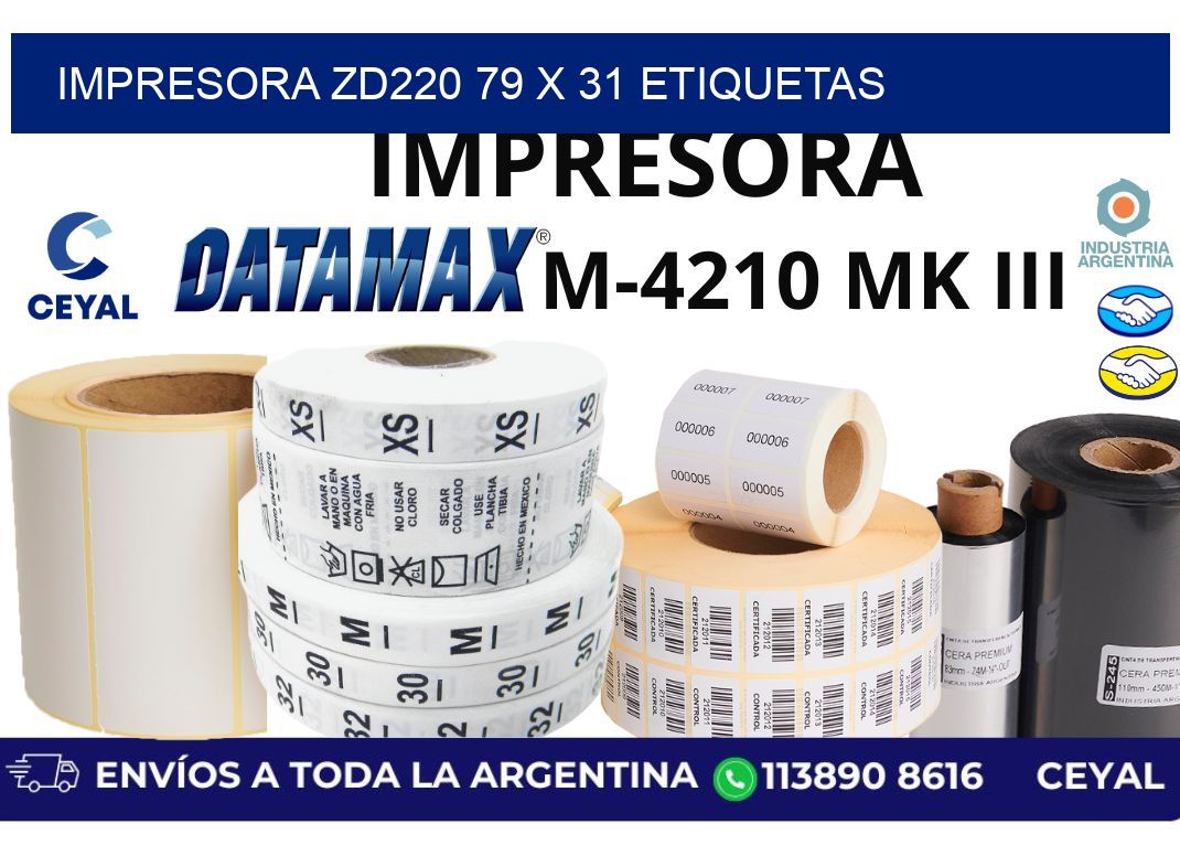 impresora zd220 79 x 31 etiquetas