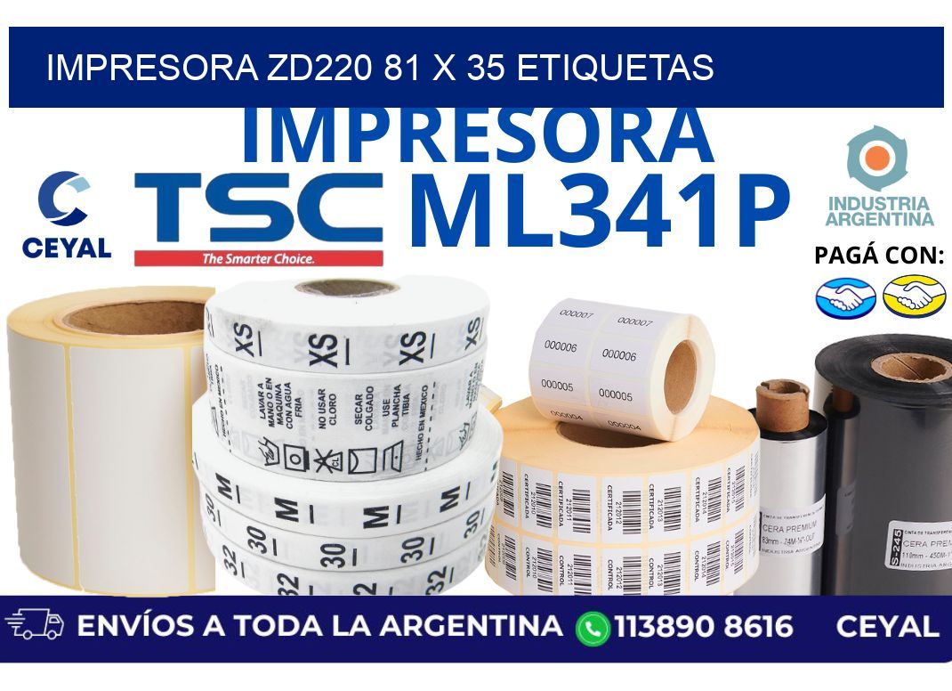 impresora zd220 81 x 35 etiquetas