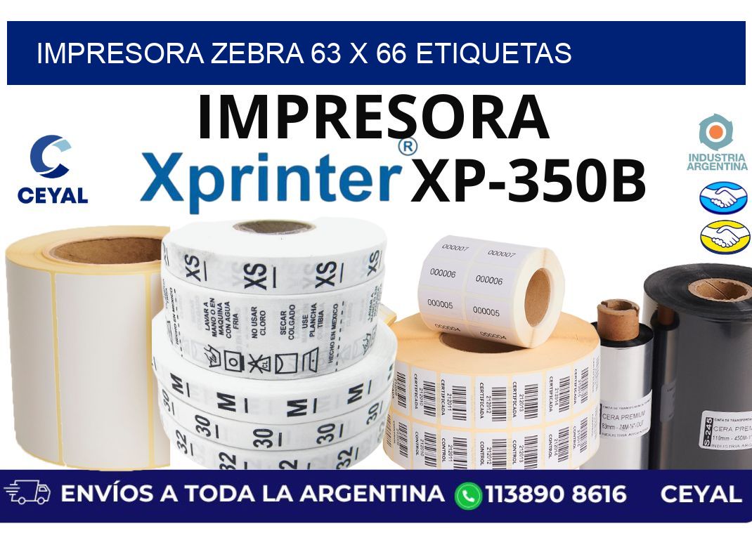 impresora zebra 63 x 66 etiquetas