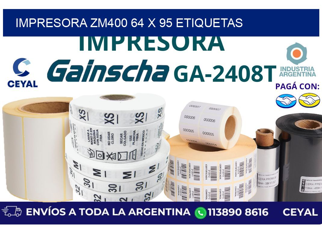 impresora zm400 64 x 95 etiquetas