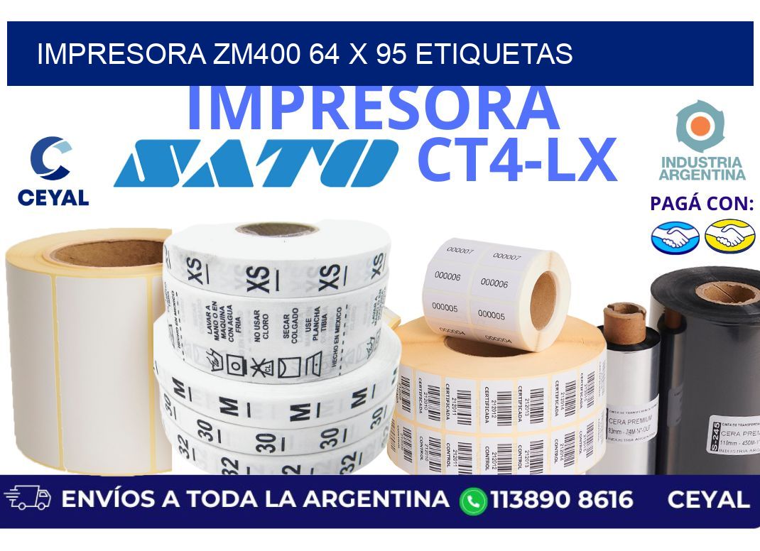impresora zm400 64 x 95 etiquetas