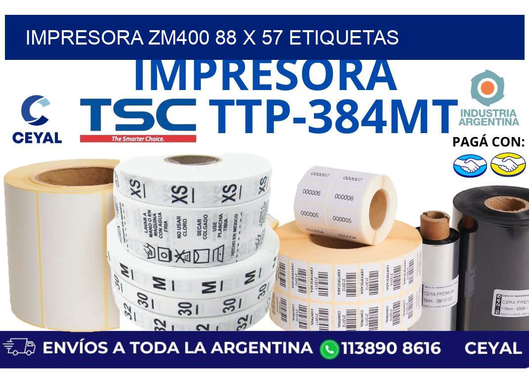 impresora zm400 88 x 57 etiquetas
