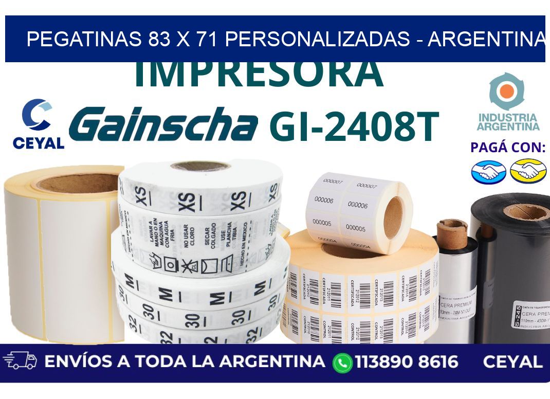 pegatinas 83 x 71 personalizadas – Argentina