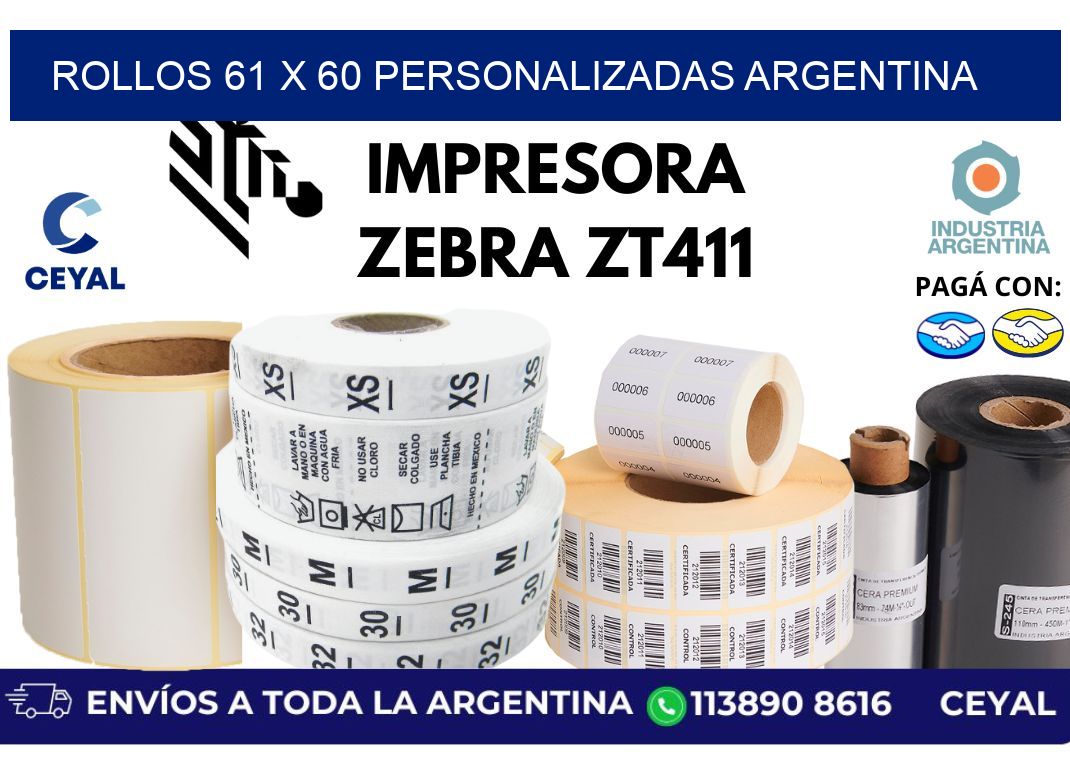 rollos 61 x 60 personalizadas argentina