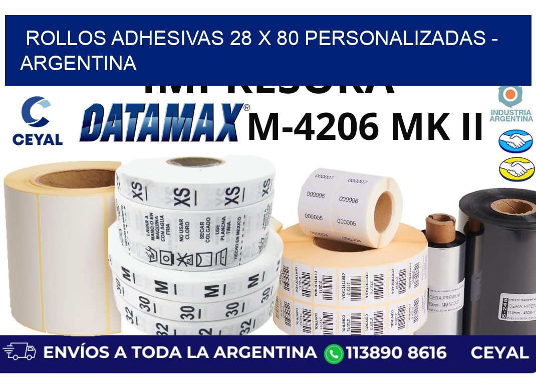 rollos adhesivas 28 x 80 personalizadas – Argentina