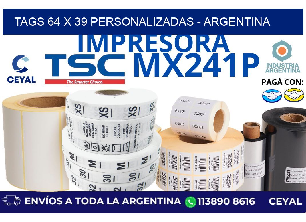 tags 64 x 39 personalizadas – Argentina