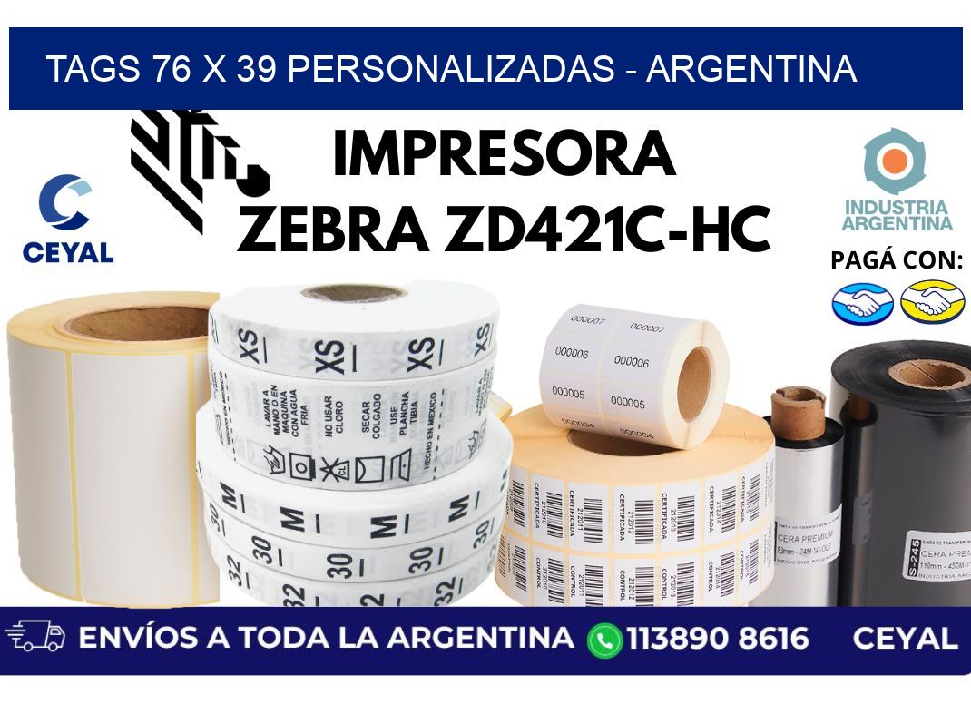 tags 76 x 39 personalizadas - Argentina