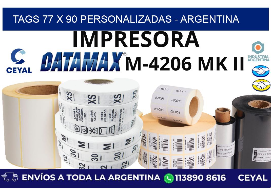 tags 77 x 90 personalizadas - Argentina