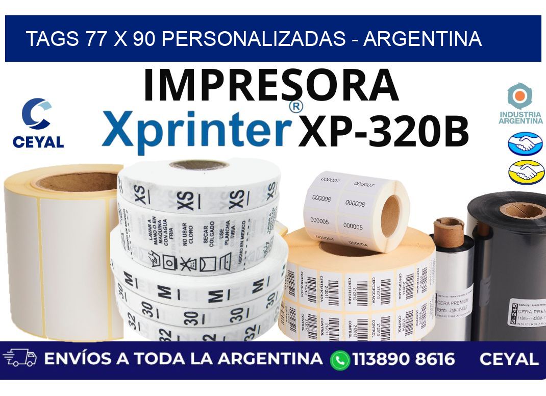 tags 77 x 90 personalizadas - Argentina