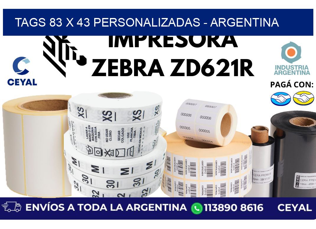tags 83 x 43 personalizadas - Argentina