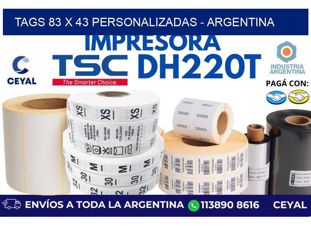 tags 83 x 43 personalizadas - Argentina
