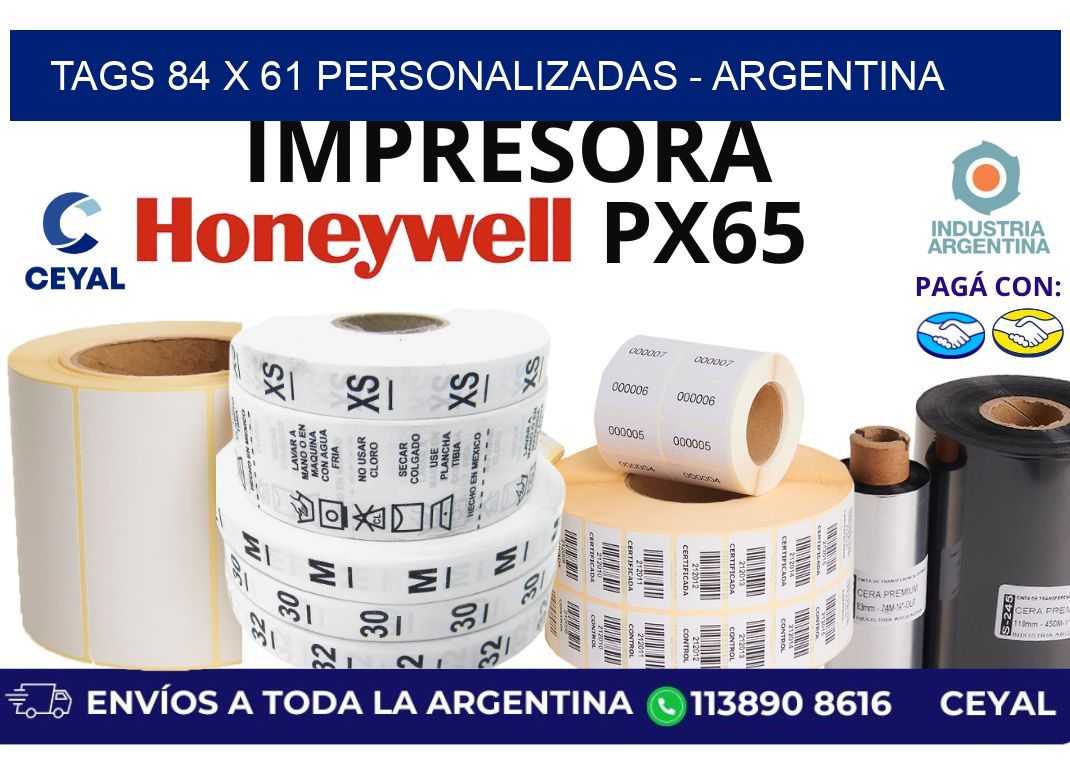 tags 84 x 61 personalizadas - Argentina