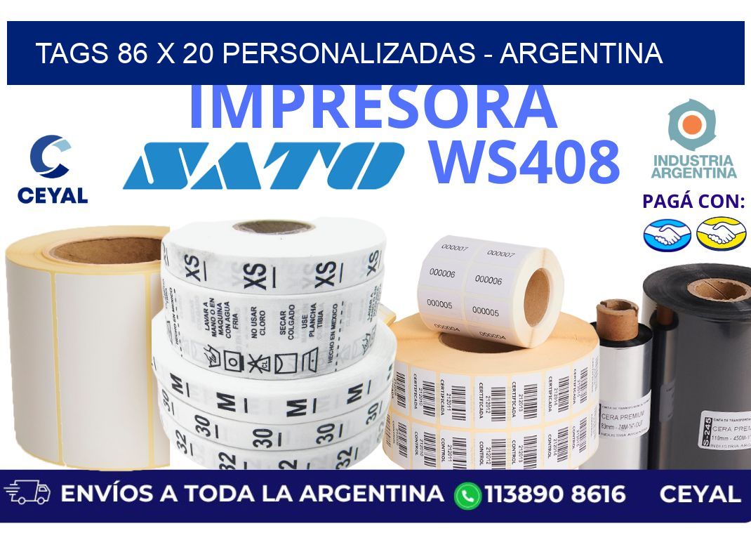 tags 86 x 20 personalizadas – Argentina
