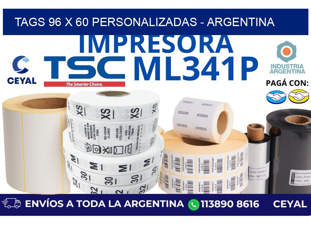 tags 96 x 60 personalizadas - Argentina