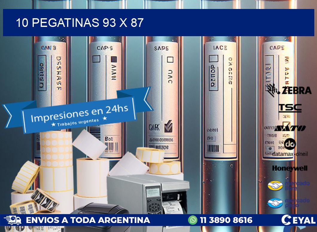 10 PEGATINAS 93 x 87
