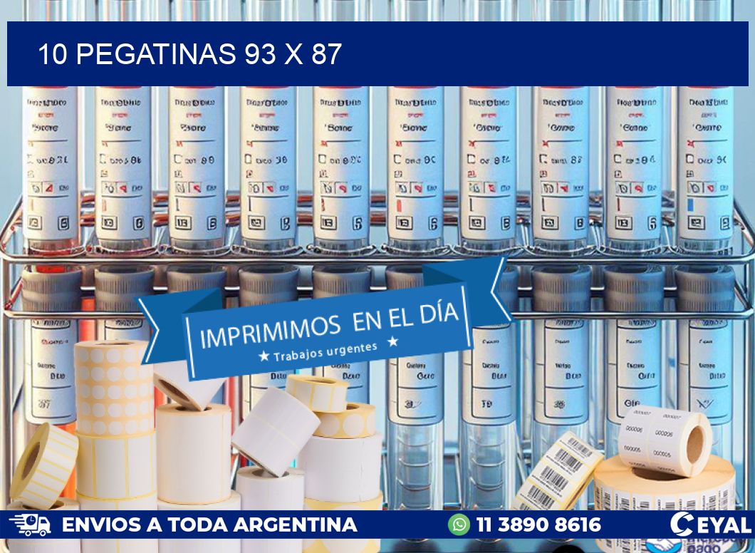 10 PEGATINAS 93 x 87