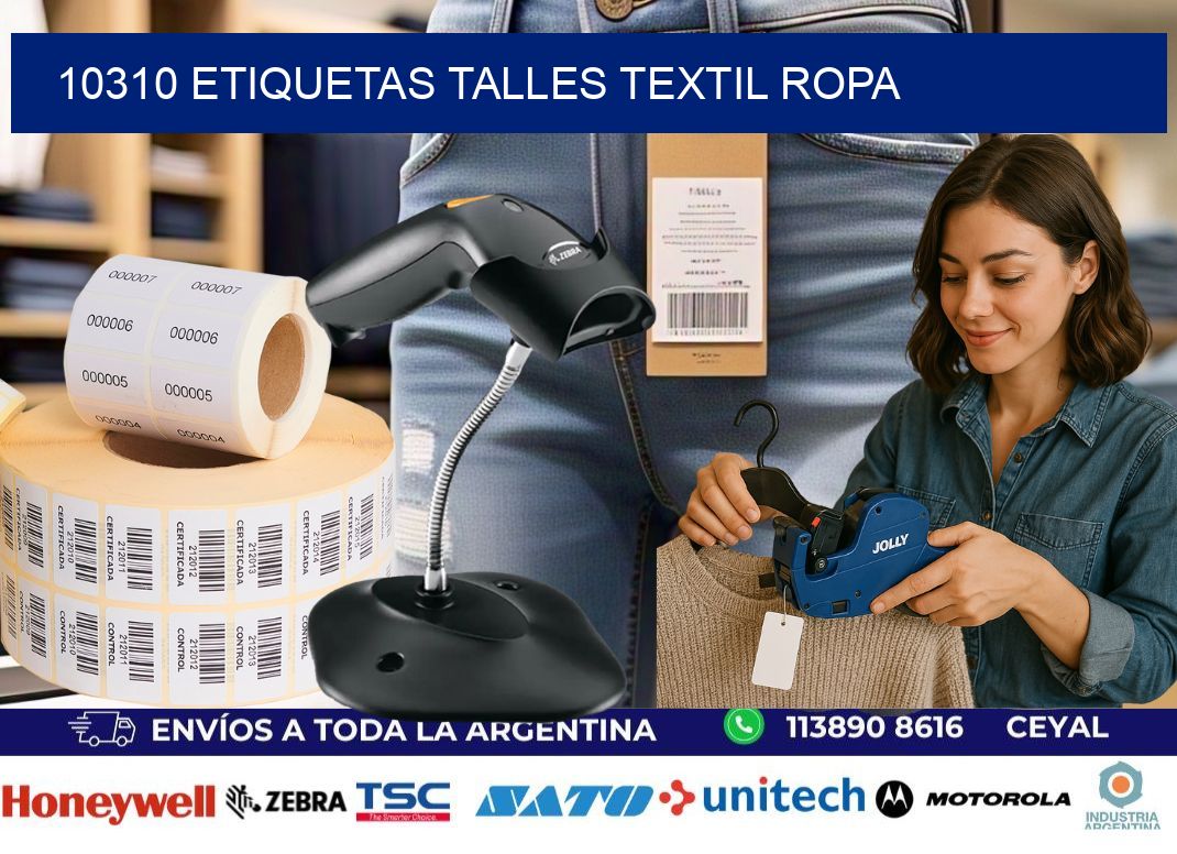 10310 ETIQUETAS TALLES TEXTIL ROPA