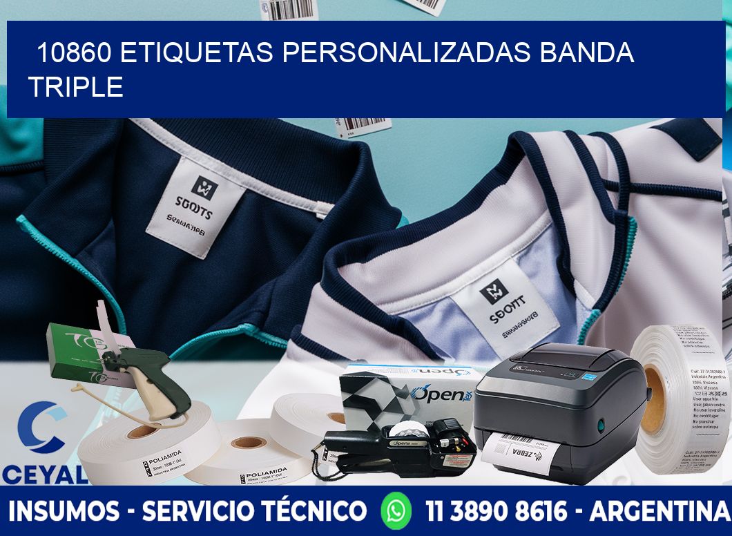 10860 Etiquetas personalizadas banda triple