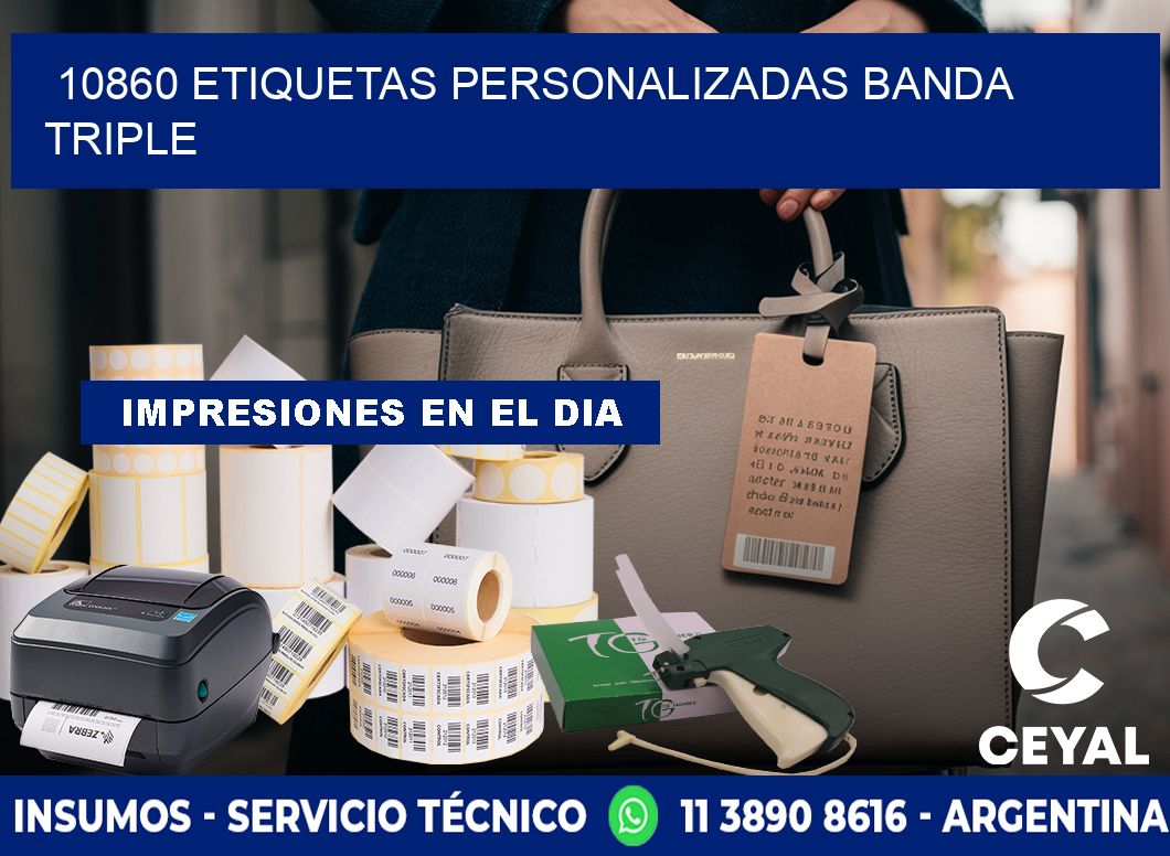 10860 Etiquetas personalizadas banda triple