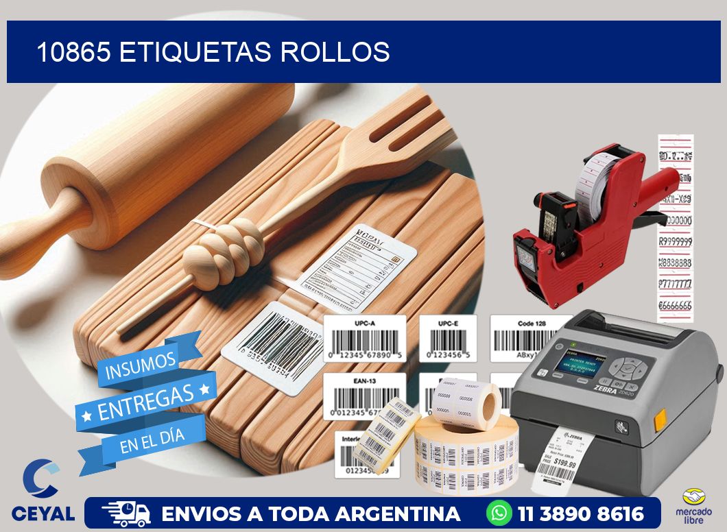 10865 etiquetas rollos