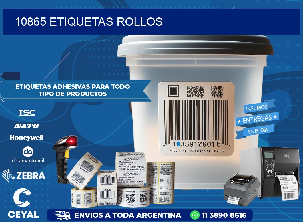 10865 etiquetas rollos