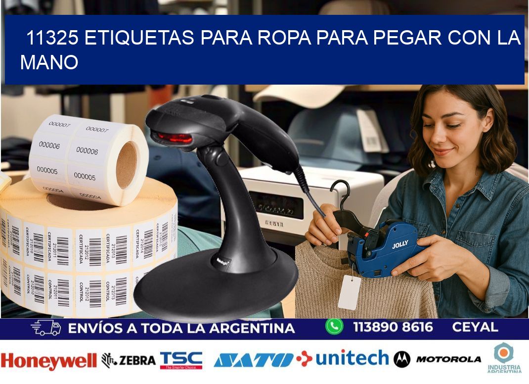 11325 Etiquetas para ropa para pegar con la mano