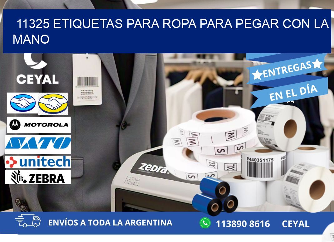 11325 Etiquetas para ropa para pegar con la mano