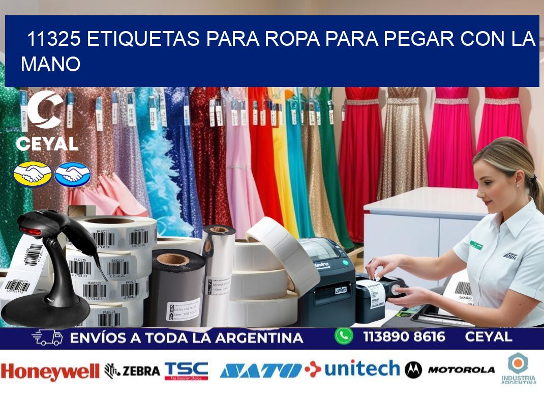 11325 Etiquetas para ropa para pegar con la mano