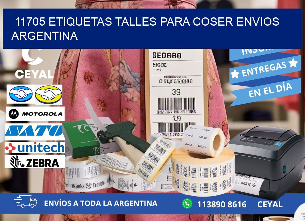 11705 ETIQUETAS TALLES PARA COSER ENVIOS ARGENTINA