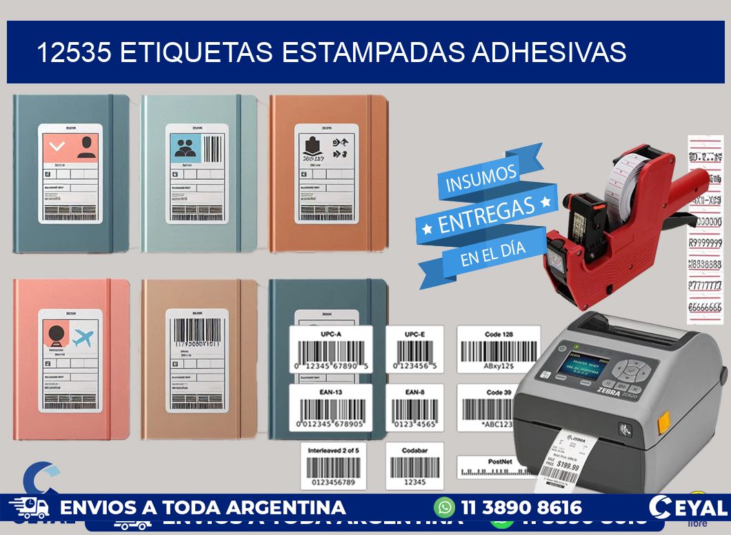 12535 etiquetas estampadas adhesivas