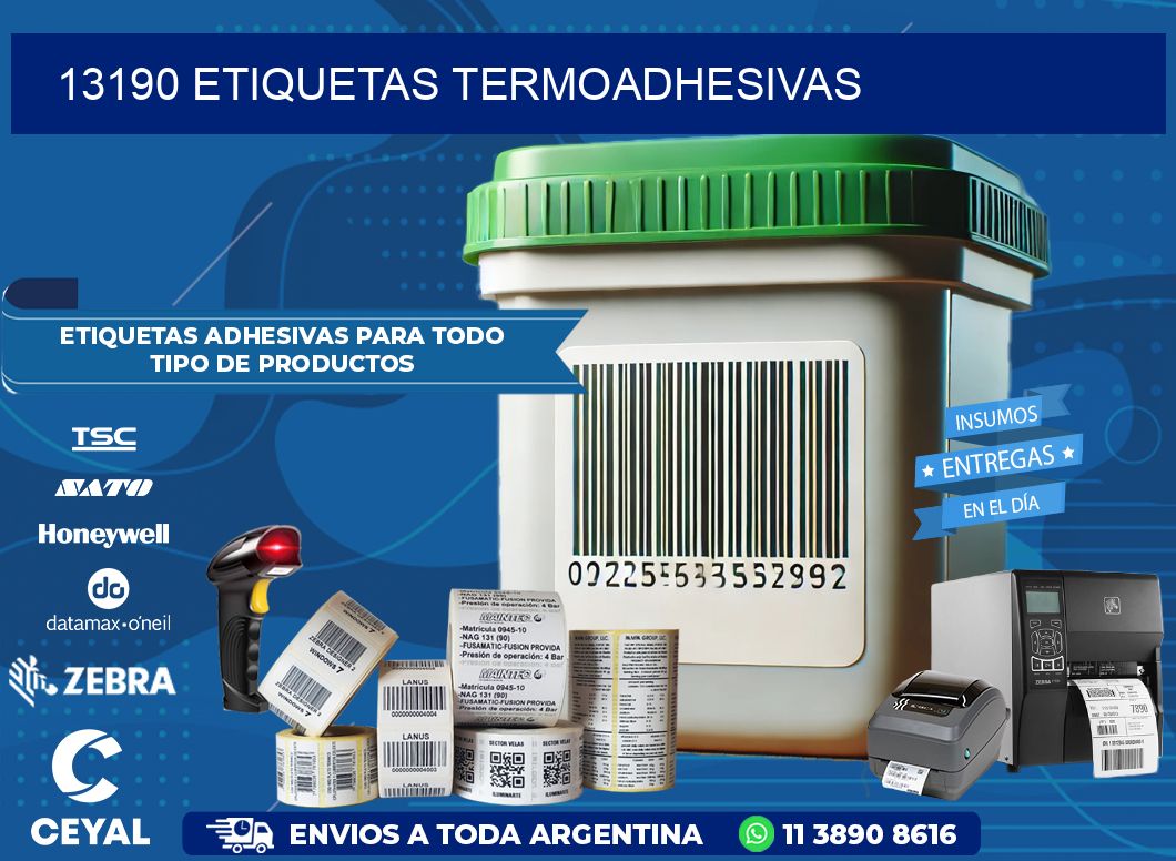 13190 etiquetas termoadhesivas