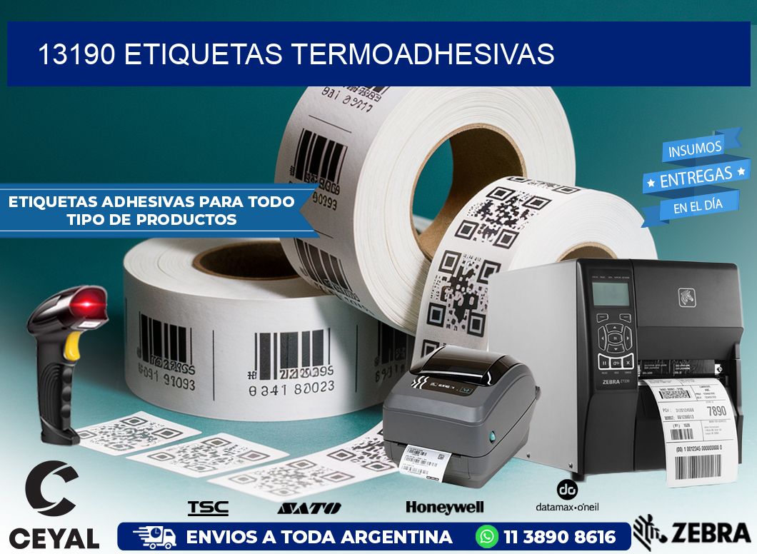13190 etiquetas termoadhesivas