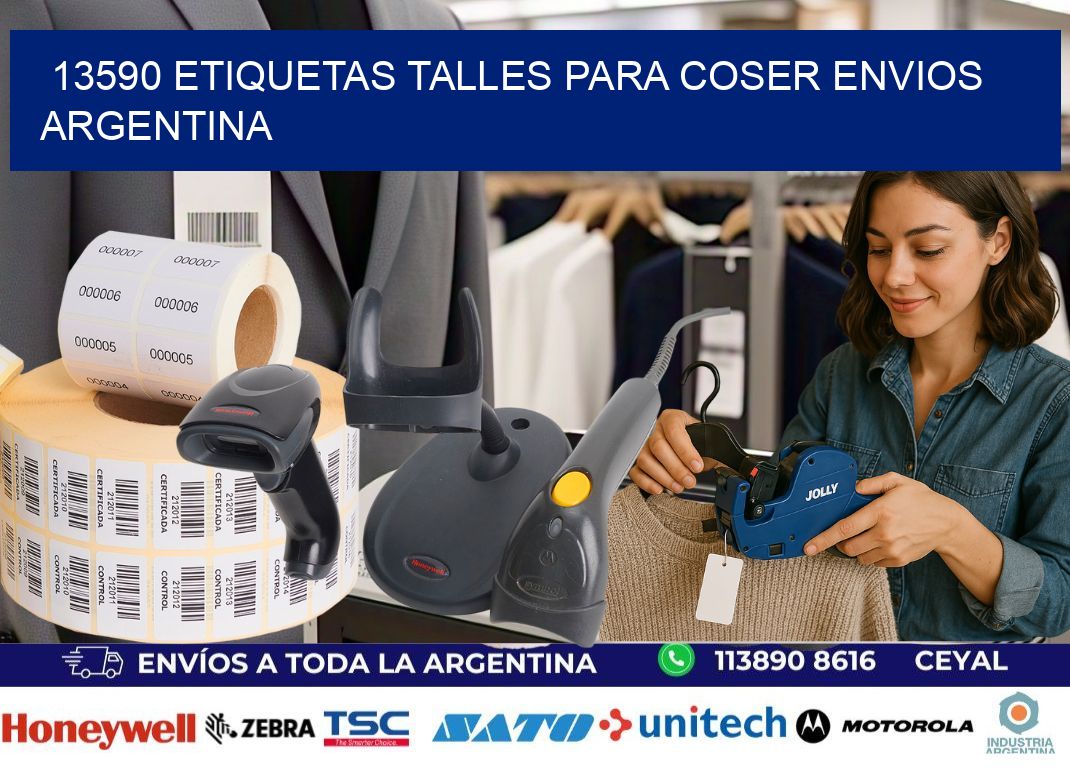 13590 ETIQUETAS TALLES PARA COSER ENVIOS ARGENTINA