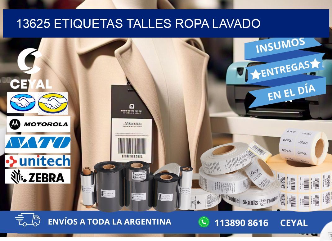 13625 ETIQUETAS TALLES ROPA LAVADO