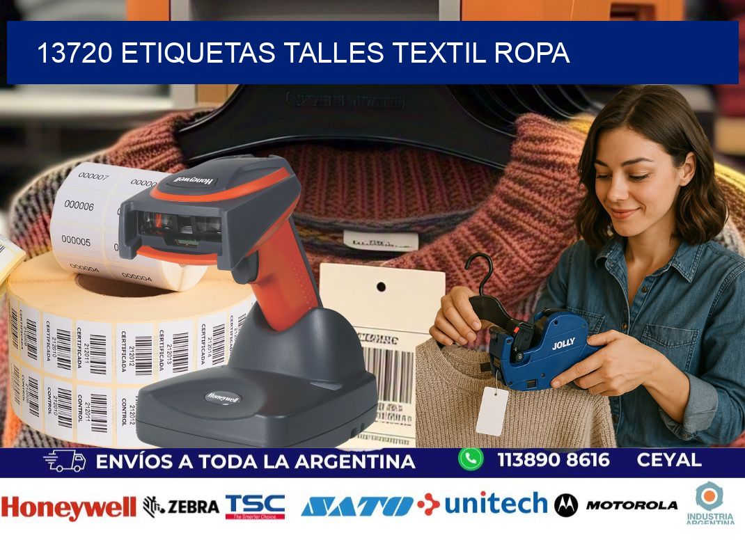 13720 ETIQUETAS TALLES TEXTIL ROPA