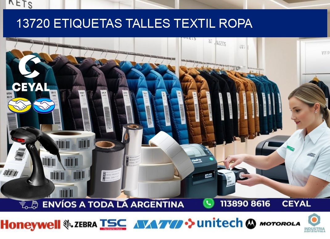 13720 ETIQUETAS TALLES TEXTIL ROPA