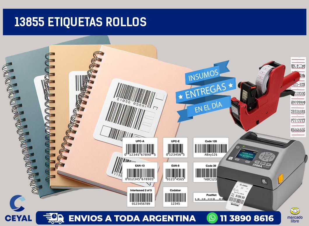 13855 etiquetas rollos