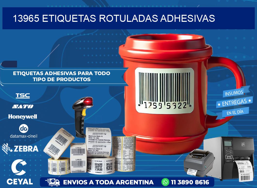 13965 etiquetas rotuladas adhesivas