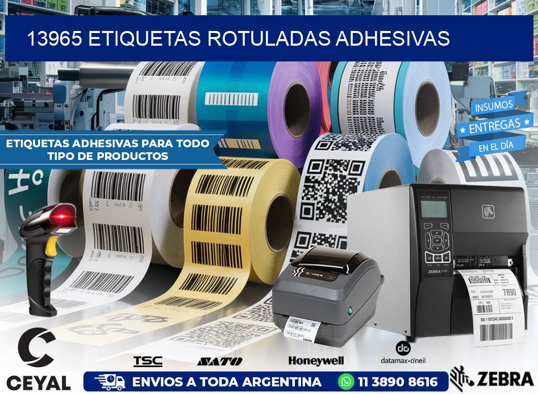 13965 etiquetas rotuladas adhesivas