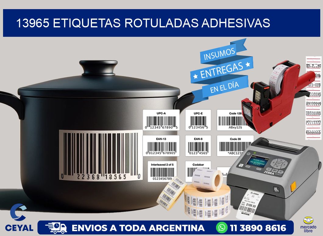13965 etiquetas rotuladas adhesivas